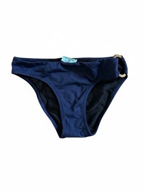LeTarte Hawaii hip ring bikini bottoms navy gold